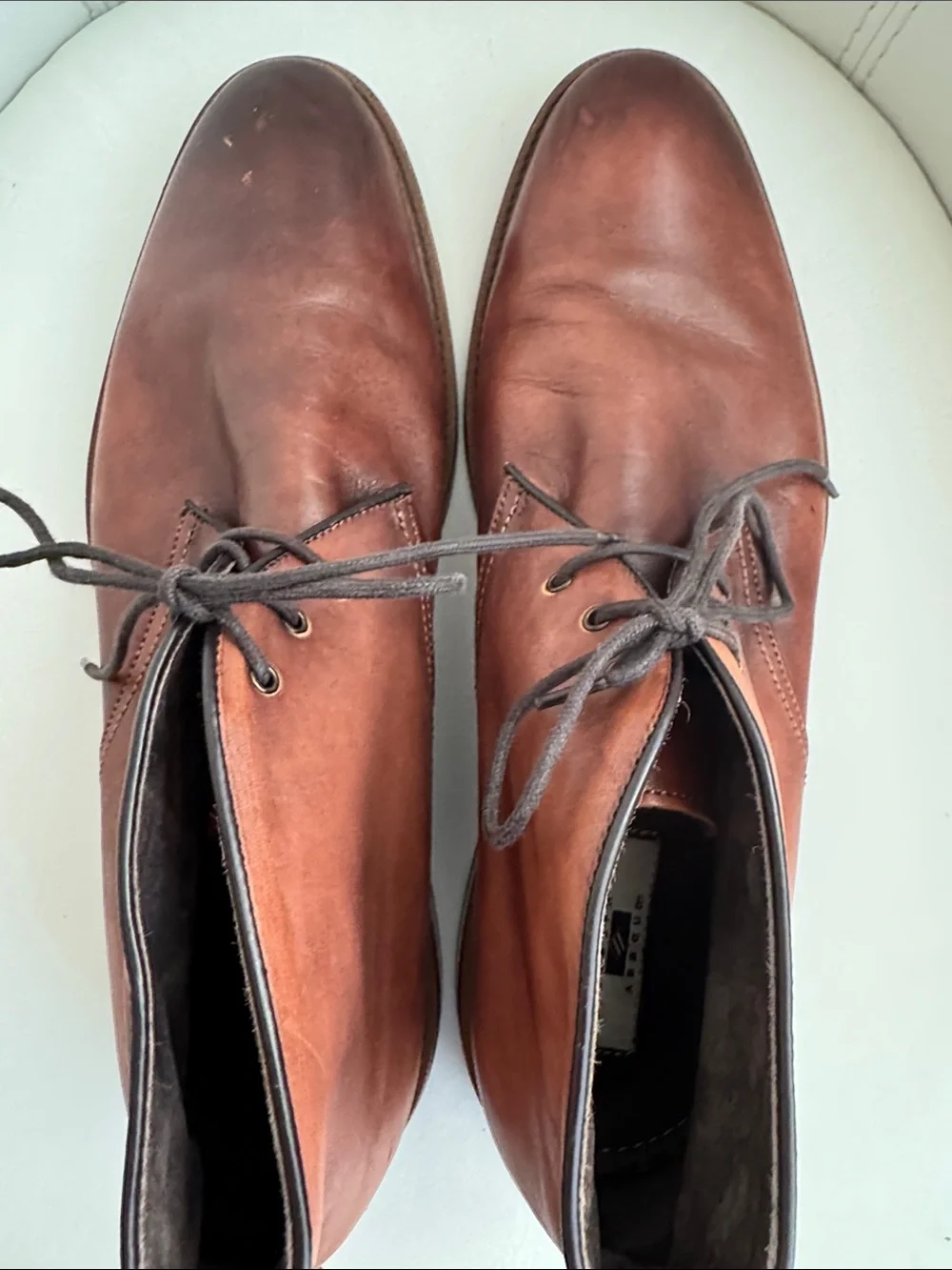Joseph Abboud Burnt Chestnut Leather Chukka Boots